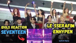 LE SSERAFIM and ENHYPEN Reaction To SEVENTEEN JAKARTA GDA 2024 [upl. by Otrebla942]