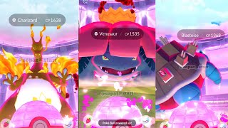 First Ever 🤯Gigantamax Blastoise in Charizard in Venusaur Raid in pokemon go pokemongo [upl. by Iidnarb]