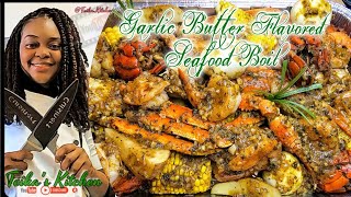 Garlic Butter Flavored Seafood Boil  Teikas Kitchen [upl. by Merchant496]