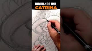 Dibujando una Catrina DíaDeMuertos ArteMexicano [upl. by Erolyat]