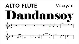 Dandansoy ALTO FLUTE Sheet Music Backing Track Play Along Partitura [upl. by Croner]