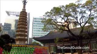 Jogyesa Temple a Buddhist temple near Insadong Seoul South Korea [upl. by Nireves]