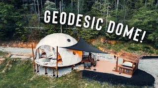 LUXURY GLAMPING DOME  Full Airbnb Geodesic Dome Tour [upl. by Drofkcor]