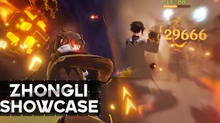 ZHONGLI BUILD amp SHOWCASE Genshin Impact [upl. by Tandie]