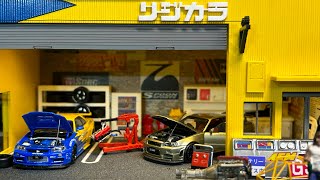 164 Scale Diorama Movie Normal Yellow to Spoon Sports ConversionDAIKOKU FOTO CARPARK TOKYO [upl. by Yelreveb]