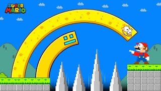 Super Mario Bros But When Geometry Dash vs SpongeBob Square in RACE MODE [upl. by Tdnarb]