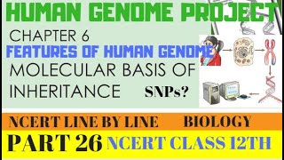 PART26 HGPSALIENT FEATURES OF HUMAN GENOMECHAPTER 6 NCERT CLASS 12TH BIOLOGY [upl. by Coh]