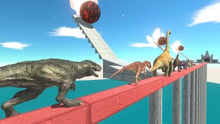 Narrow Bridge Challenge  Herbivore Dinosaurs vs Carnivore Dinosaurs  ARBS [upl. by Grane]