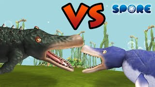 Megalodon vs Deinosuchus  Underwater Dino Faceoff S1E5  SPORE [upl. by Aliekahs]