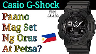 Paano Mag Set Ng Oras Sa Casio GShock  GA100 Module 5081 [upl. by Emmott]