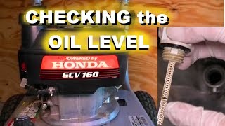 Honda GCV 160 engine  Checking the oil level [upl. by Lev149]