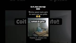 Ainda foi correndo atrás do gato como se ele tivesse culpa 😂 memes humor [upl. by Eitten]