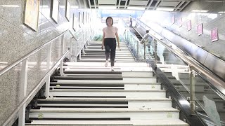 Piano stairs at metro station in Guangzhou China [upl. by Dacey]