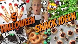 5 einfache🎃Halloween Party Snacks🎃süss oder herzhaft👻Fingerfood [upl. by Laekim530]