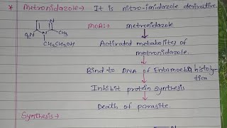 Metronidazole  structure mechanism of action synthesisuses Pharma Basics 04 Official [upl. by Marchak640]