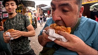 MARRAKECH MOROCCO STREET FOOD WITH FAMOUS LOCAL [upl. by Kacy534]