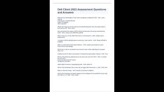 Dell Client 2023 Assessment Questions and Answers [upl. by Elpmid]