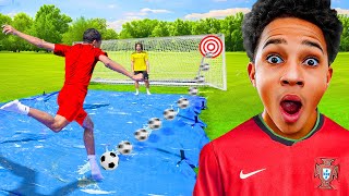 SLIP N SLIDE FOOTBALL vs KID RONALDO [upl. by Fagan]