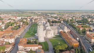 Pisa Italy Famous Leaning Tower and Pisa Cathedral in Piazza dei Miracoli Summer Morning hour [upl. by Bobbye]