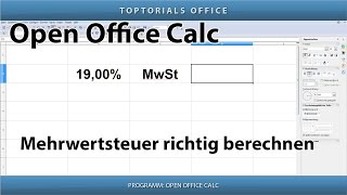 Mehrwertsteuer MwSt Umsatzsteuer USt richtig berechnen OpenOffice Calc [upl. by Dougald878]