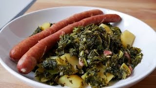 Grünkohl mit Mettwürstchen Rezept  Kale Stew with quotMettwurstquot Sausages Recipe  ENG SUBS [upl. by Kcirdet138]