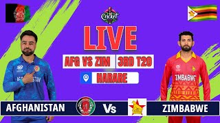 Live Afghanistan vs Zimbabwe 3rd T20  AFG vs ZIM Live Match Today  Live Cricket Score Commentary [upl. by Luoar]