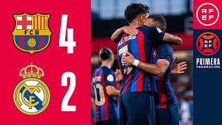 RESUMEN  FC Barcelona Atlètic 42 Real MadridCastilla  Playoffs  1ª Eliminatoria  Ida [upl. by Norvil]