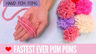 DIY Pom Poms  Super FAST Pom Poms with Your Hand [upl. by Nnairret]