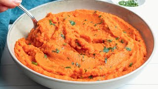 MASHED CARROTS RECIPE Easy OilFree Vegan [upl. by Ttenrag]