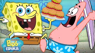 Bob Esponja  Churrasco de Verão do Hambúrguer de Siri em Bob Esponja 🍔  25 Minutos  Português [upl. by Nezah]