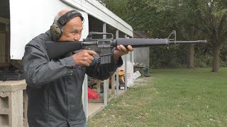 Vietnam Veteran shooting the M16A1  First time since active duty [upl. by Prud873]