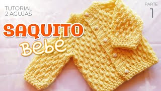 Saquito abierto Jersey Sueter para Bebe a Crochet Parte 1 de 2 [upl. by Aeiram]