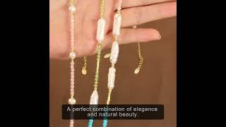 Natural Freshwater Pearl amp 925 Sterling Silver Beaded Necklaces NJEWG15404G jewelry necklace [upl. by Daus]