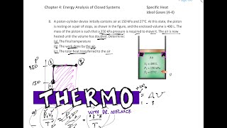 Thermodynamics  44 Ideal Gas Specific Heat example 4 [upl. by Derrek620]