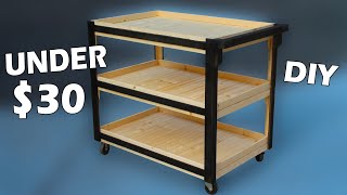 Building a Wooden Utility Cart for UNDER 30 [upl. by Lamori]