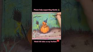 Halloween Pumpkin Painting shorts painting satisfying trending video viralvideo [upl. by Yoj]