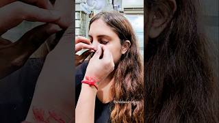 Nose piercing with silver studPierced painisbeautyvlogsnose trending youtube shorts [upl. by Aoniak965]