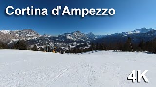 Cortina dAmpezzo Ski Resort  Ski slope 38  4K video [upl. by Launam62]