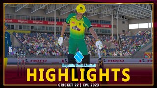 JAMAICA TALLAWAHS vs BARBADOS ROYALS  CPL 2023 Match 06 Highlights  CRICKET 22 [upl. by Nirrok]