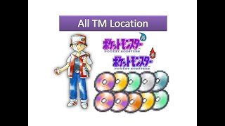 All TMs Locations in Pokémon Red and Blue Versions [upl. by Skolnik]