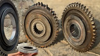 Converting Two Damaged Gear Wheels into One  Repaired by Talented Mechanic  Showcase Your Skills [upl. by Enyamrahc]