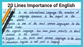 write 20 lines importance of english  how to write 20 easy points about importance of education [upl. by Boleyn]