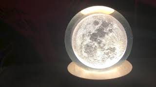 3D Moon Crystal Ball Night Light Amazon Vine Review [upl. by Schofield503]