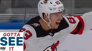 GOTTA SEE IT Devils Stun Oilers With Franchise Record Two Goals In 7 Seconds [upl. by Eustasius]