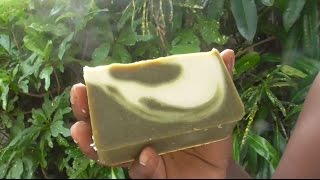 Making All Natural Fresh Neem and Cucumber Soap By SkinPassion [upl. by Aelahc123]