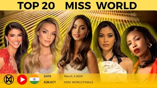 MISS WORLD 2024 TOP 20 CONTENDERS STRONG PREDICTIONS [upl. by Freddi590]