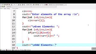 How to find even and odd elements in an array in C [upl. by Canon967]