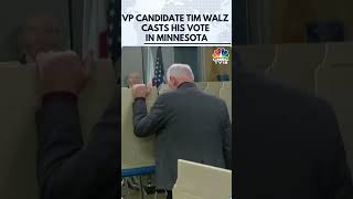 Democratic VicePresidential Candidate Tim Walz Casts His Ballot  US Elections  N18G  CNBC TV18 [upl. by Hobard]