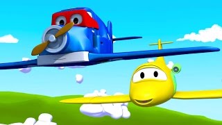 Carl o Super Caminhão e o Avião na Cidade do Carro  Desenho animado para crianças [upl. by Ecirbaf380]