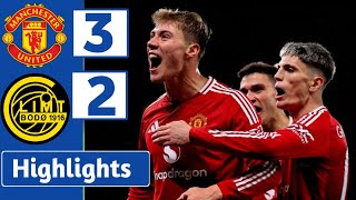 MANCHESTER UNITED V BODO GLIMT  3 2   HIGHLIGHTS  UEFA EUROPA LEAGUE [upl. by Niro]